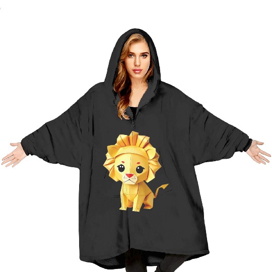 Origami Lion Cub Blanket Hoodies
