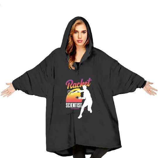 Tennis Racket Scientist Sunset Silhouette Blanket Hoodies