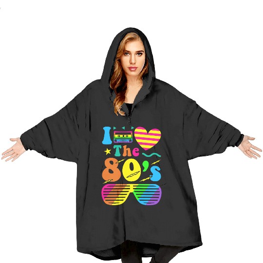 Retro 80s Style design – Perfect for Nostalgia Fa Blanket Hoodies