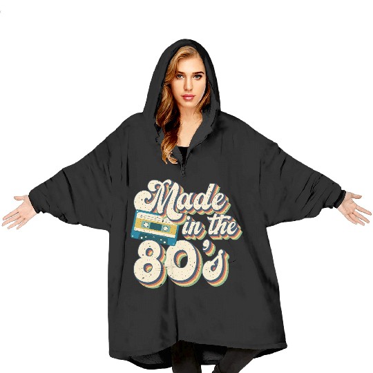 Retro 80s Style design Perfect for Nostalgia Fans Blanket Hoodies