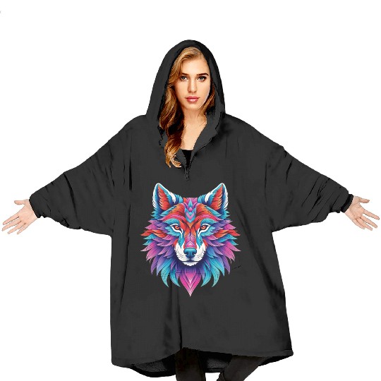 Wolf head 21 Blanket Hoodies