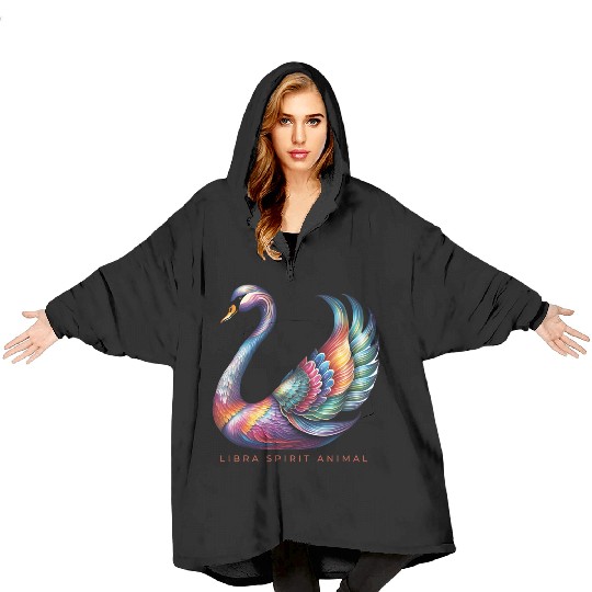 Libra Spirit Animal Swan Alebrije Blanket Hoodies