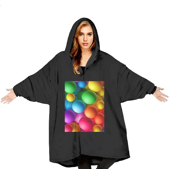 Vibrant Multi Colored Spheres Blanket Hoodies