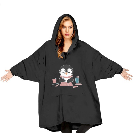 Crafting Hobby Penguin Art Fun Blanket Hoodies
