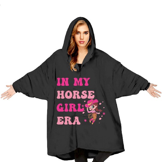 In My Horse Girl Era – Cute Equestrian Aesthetic Blanket Hoodies