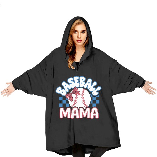 Baseball mama Blanket Hoodies