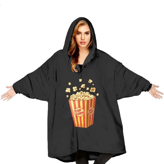A popcorn box with little popcorn jumping out Blanket Hoodies