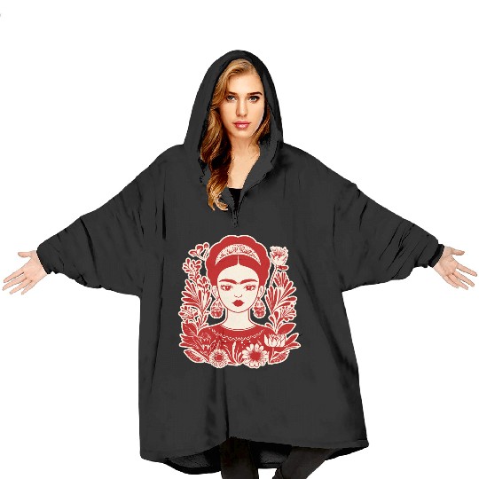 Frida Kahlo Illustration Feminist Art Blanket Hoodies