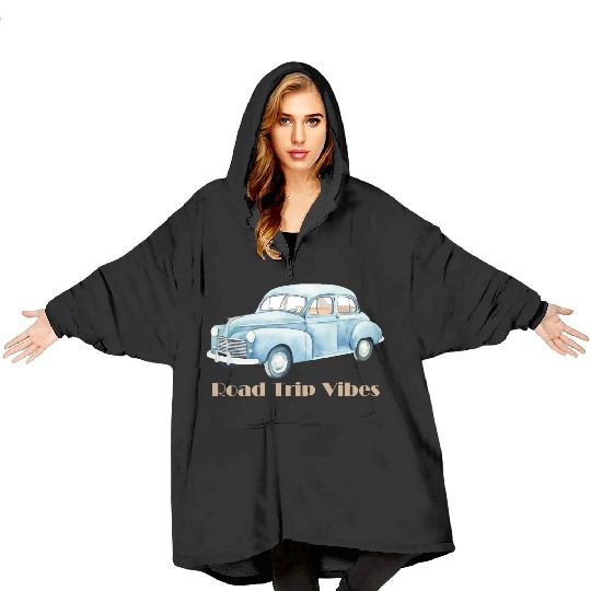 “Road Trip Vibes – Adventure on the Open Road” Blanket Hoodies