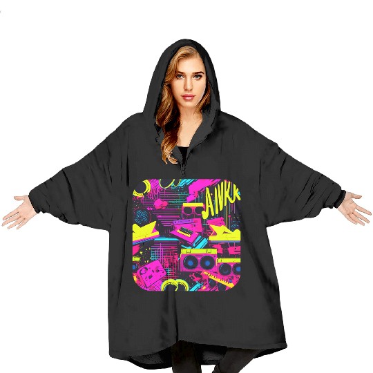 Vintage 80s party old school Blanket Hoodies