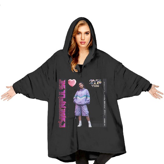 Y2K Vibes Cyberpulse Retro Blanket Hoodies