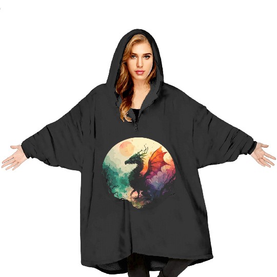 Abstract Dragon Blanket Hoodies