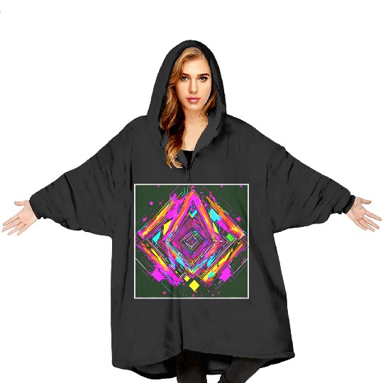 Neon Colors Vintage Party Rave Blanket Hoodies