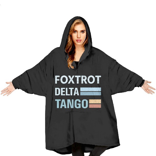 foxtrot delta tango Blanket Hoodies