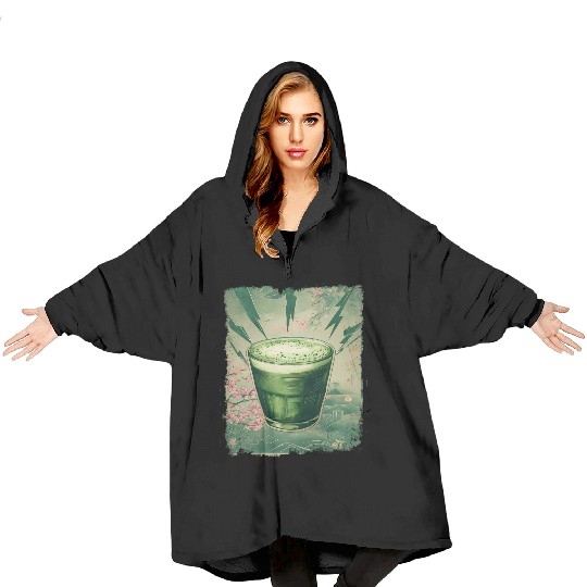 POWERED BY MATCHA - JAPAN THEME Blanket Hoodies