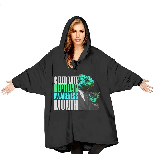 Reptilian Awareness Month Lizard People Blanket Hoodies