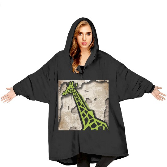 Stylized giraffe Blanket Hoodies