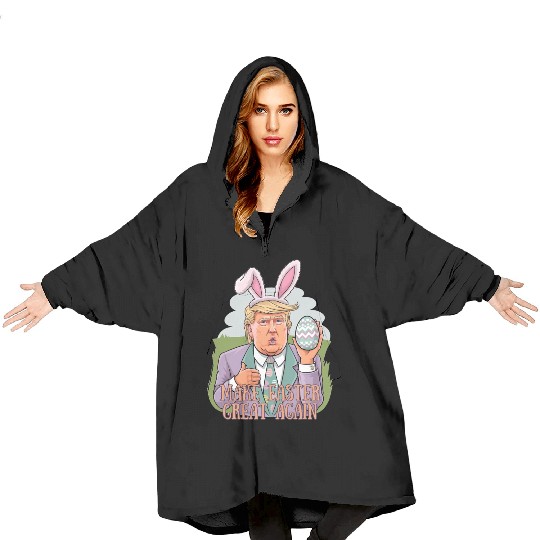 Trump Easter Bunny Blanket Hoodies