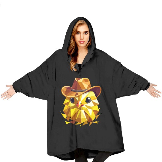 Cute chick with a stylish cowboy hat Blanket Hoodies