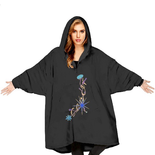 Cancer – Floral Star Constellation Script Blanket Hoodies