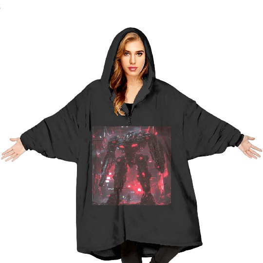 Crimson Labyrinth Mech Blanket Hoodies