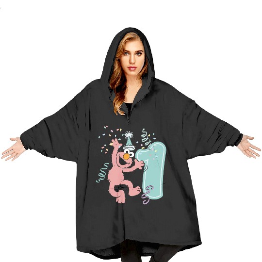 Sesame Street Birthday Design With Elmo One Year Blanket Hoodies