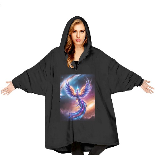 A majestic phoenix made of swirling stardust a Blanket Hoodies