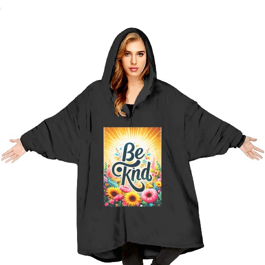 Be Kind, Floral Bouquet Blanket Hoodies