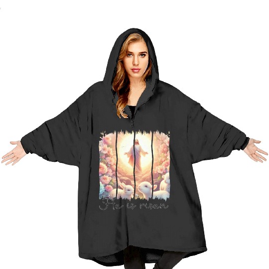 Easter Day Jesus He is risen Blanket Hoodies