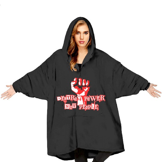 Anarchist Philosophy Destroy Power Blanket Hoodies