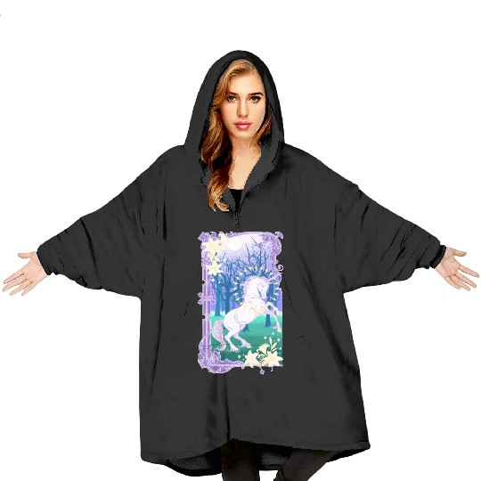 Unicorn fantasy lilac moon Blanket Hoodies