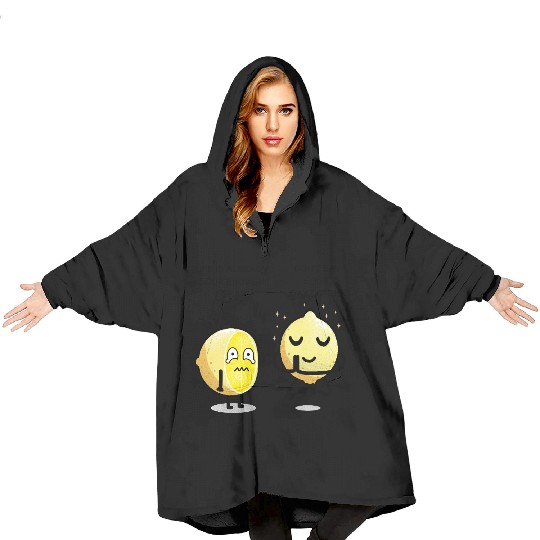 Be positive lemon Blanket Hoodies