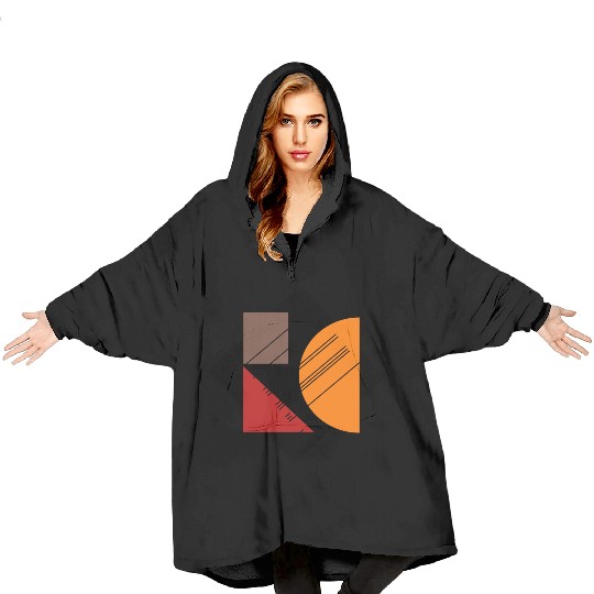 Geometrical face shape , geometry Blanket Hoodies