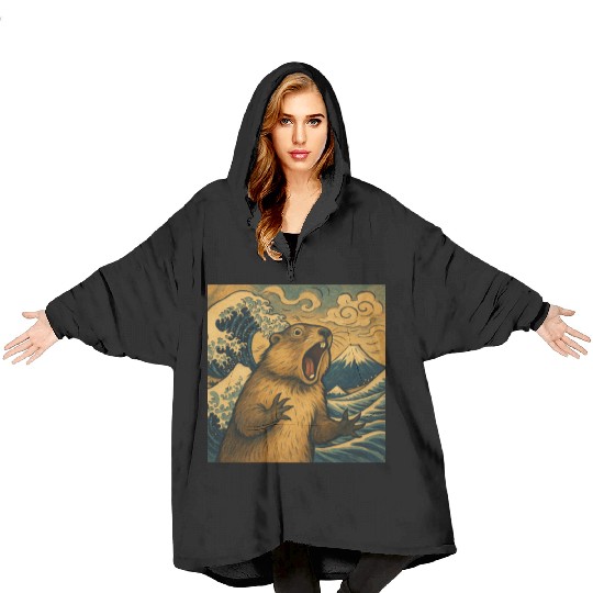 The Great Scream off Kanagawa – Marmot Overboard Blanket Hoodies
