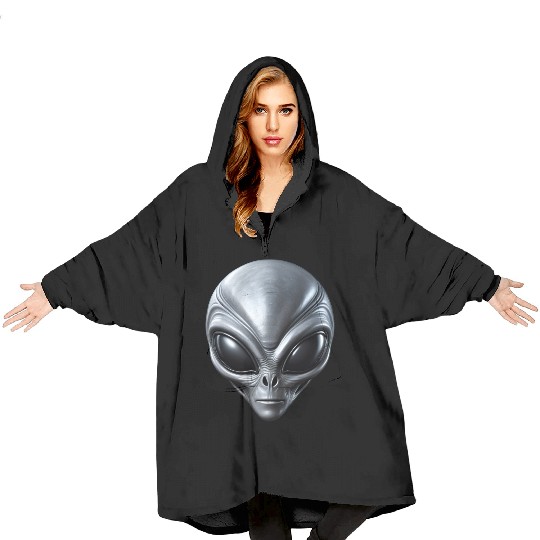 Small Grey Alien Extraterrestrial ET Being Blanket Hoodies