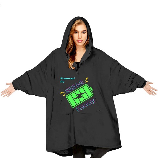 Powered by Skibidi Energy Meme Blanket Hoodies