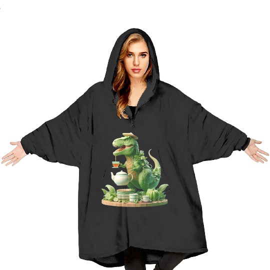 Blanket Hoodies Tea Rex - Thé mignon et amusant Sticker