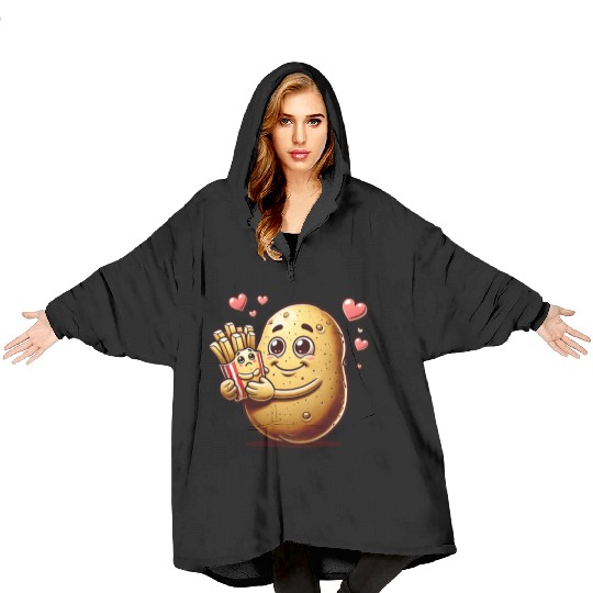 Potato Loves Fries Blanket Hoodies