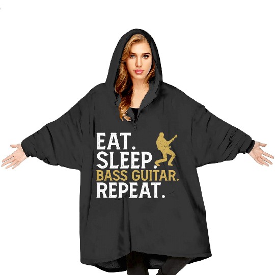 Eat Sleep Bass Guitar Repeat Blanket Hoodies