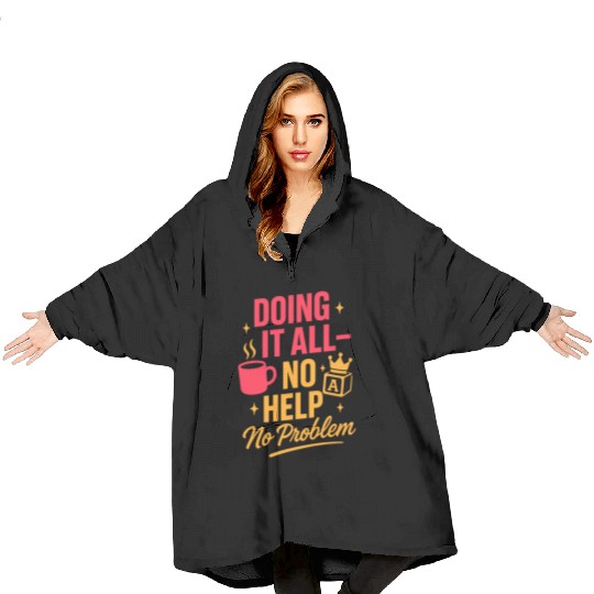 Single Mom Life Chaos Coordinator Wine Coffee Blanket Hoodies