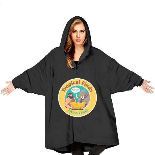 Caveman Mammoth Retro Ancient Fruit Discovery Blanket Hoodies