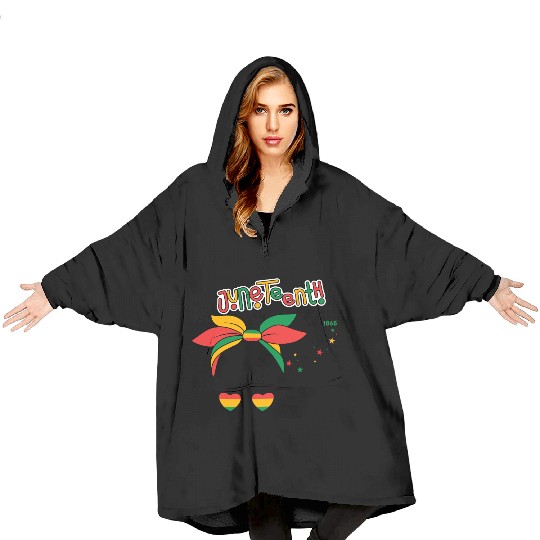 Juneteenth-Freedom Looks Good On Us Blanket Hoodies