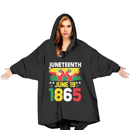 Juneteenth June 19 1865 Blanket Hoodies