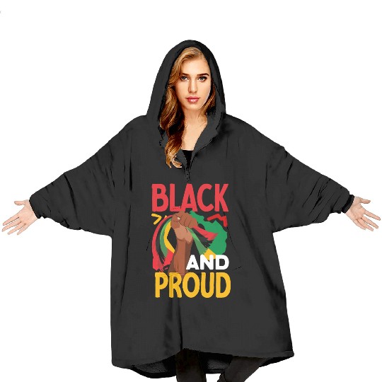 Juneteenth Black And Proud Blanket Hoodies