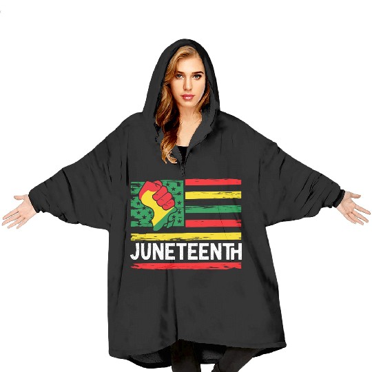 Freedom Day Juneteenth Black And Proud Blanket Hoodies