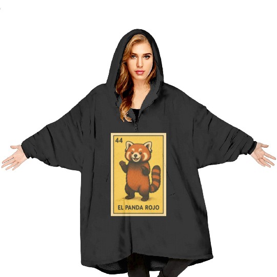 EL PANDA ROJO - THE RED PANDA - LA LOTERÍA Blanket Hoodies