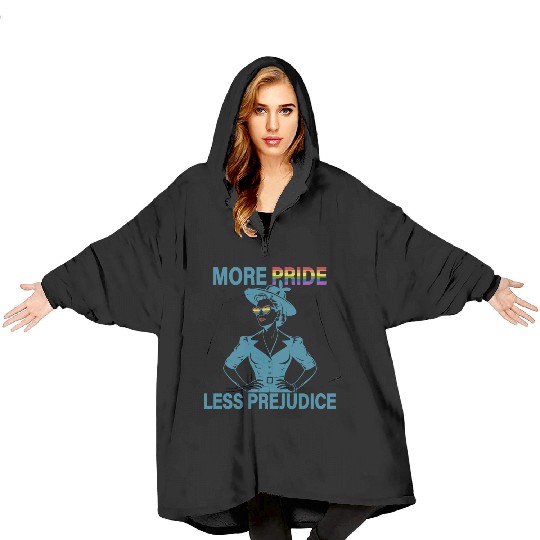 More Pride Less Prejudice Pride Month LGBTQ Blanket Hoodies