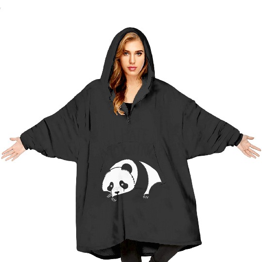 Panda I Hate Mornings Saying Blanket Hoodies