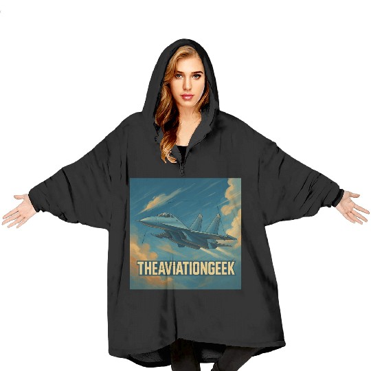 the aviation geek Blanket Hoodies