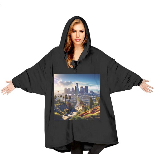 los angeles city. Blanket Hoodies